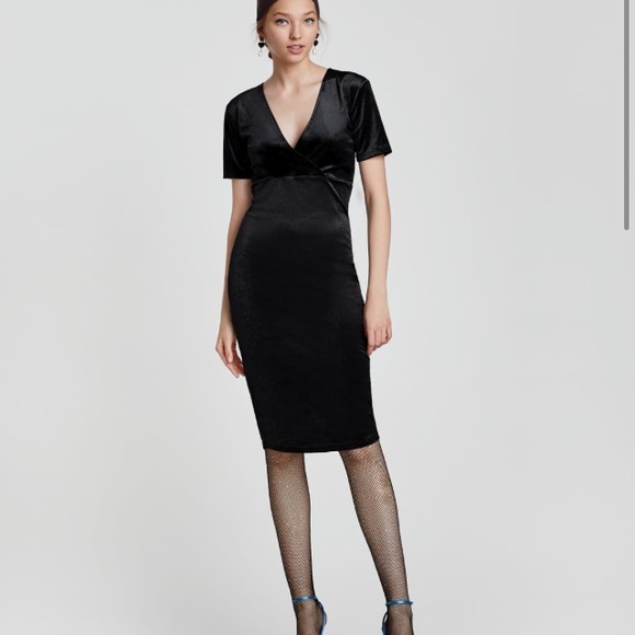 velvet black dress zara